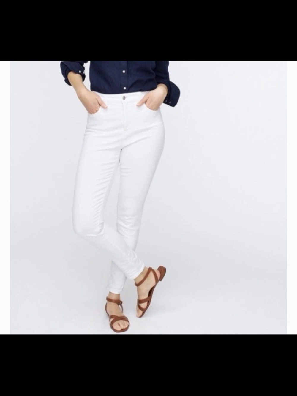 Jcrew curvy toothpick jeans in white